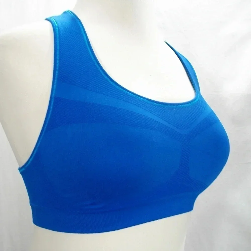 SMALL Champion 2900 Seamless Wire Free‎ Sports Bra Blue NWT
